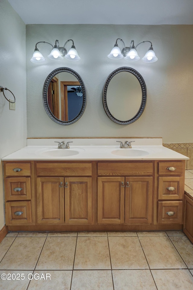 24600 State Highway 96, Webb City, MO 64870 - bathroom with tile patterned floors, double vanity, and a sink