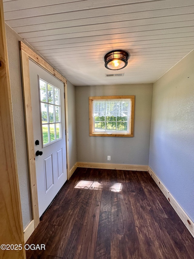 4595 County Road 10, Sarcoxie, MO 64862 - doorway to outside featuring hardwood / wood-style flooring and wood ceiling