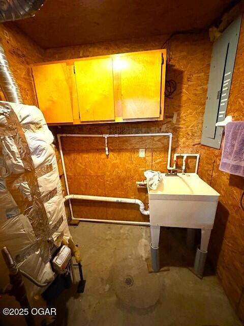bathroom featuring electric panel