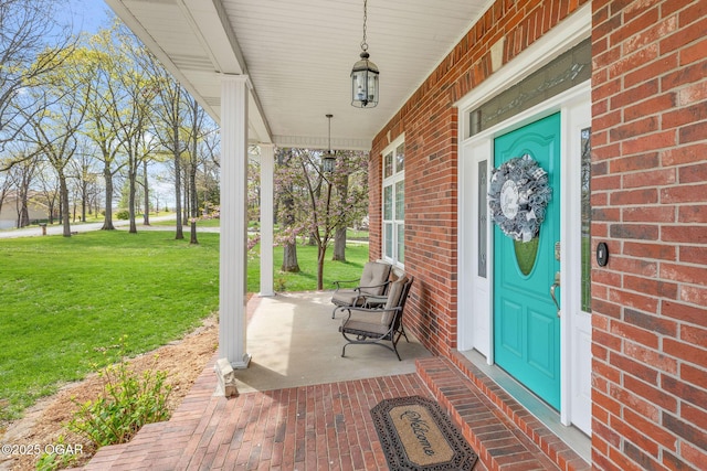 view of patio featuring covered porch