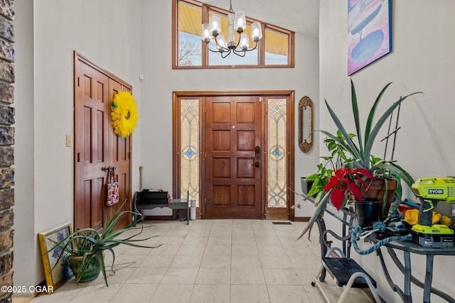 4427 Edgewood Cir, Loma Linda, MO 64804 - foyer with a chandelier and a towering ceiling