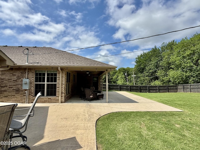 2035 Chickadee Dr, Webb City, MO 64870 - view of yard with a patio and ceiling fan