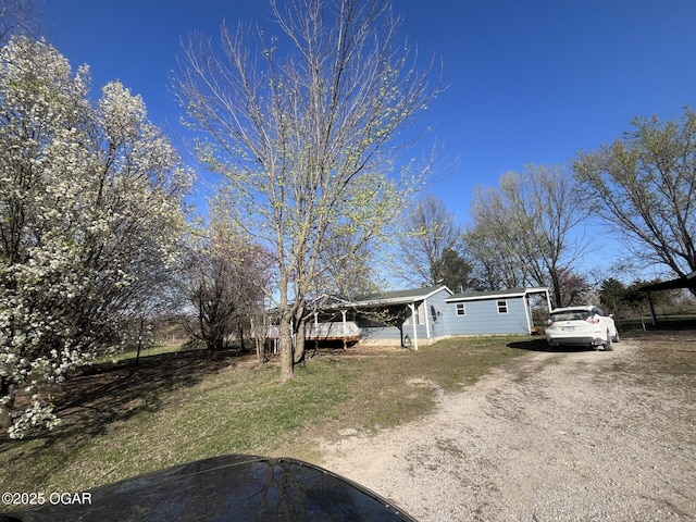 view of yard featuring driveway
