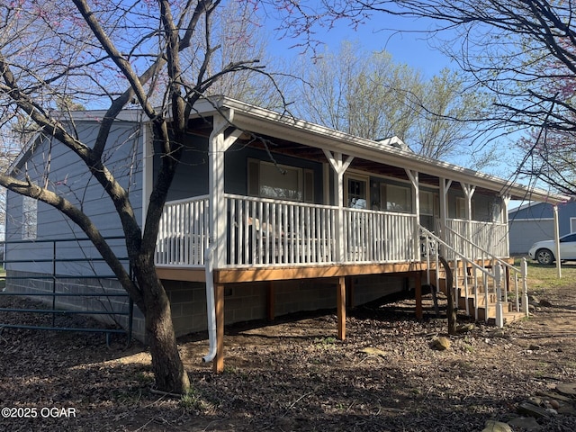 exterior space with covered porch