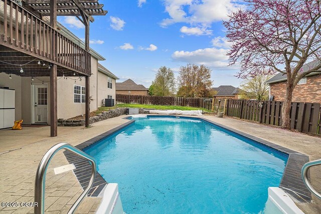 3826 W Randall St, Battlefield, MO 65619 - view of pool with a fenced in pool, a patio, a pergola, and a fenced backyard