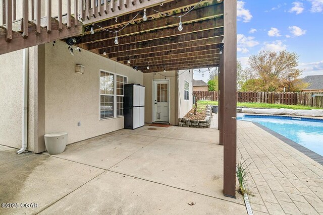 3826 W Randall St, Battlefield, MO 65619 - view of patio / terrace featuring a fenced in pool and fence