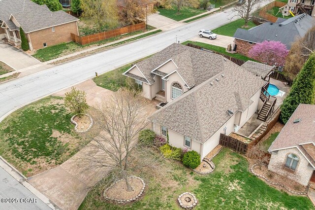 3826 W Randall St, Battlefield, MO 65619 - birds eye view of property featuring a residential view