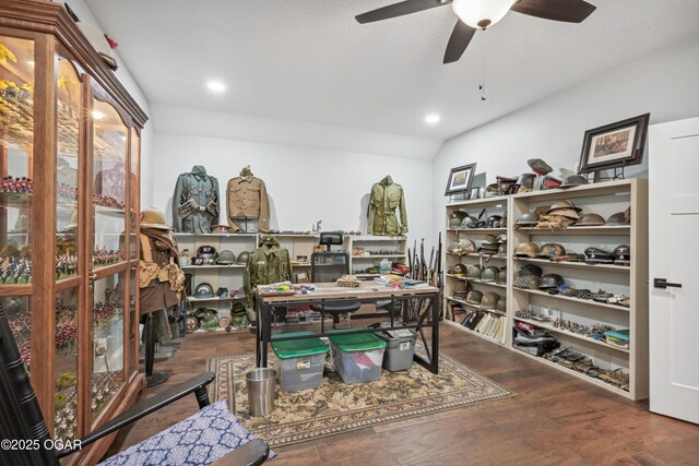 1624 Liam St, Carthage, MO 64836 - interior space featuring a ceiling fan, wood finished floors, and recessed lighting
