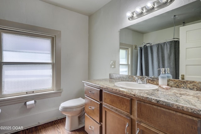 426 N Byers Ave, Joplin, MO 64801 - full bathroom featuring toilet, wood finished floors, vanity, and a wealth of natural light