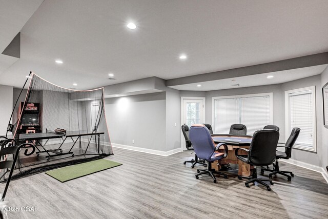 1000 Oakmont Dr, Joplin, MO 64804 - home office with baseboards, recessed lighting, and wood finished floors