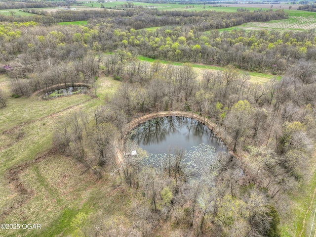 241 SE 40th Rd, Lamar, MO 64759 - birds eye view of property with a water view and a rural view