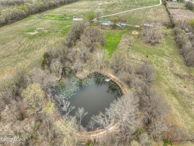 241 SE 40th Rd, Lamar, MO 64759 - birds eye view of property with a rural view and a water view