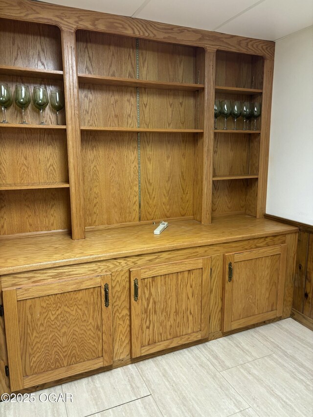 details featuring a sauna and wood finished floors