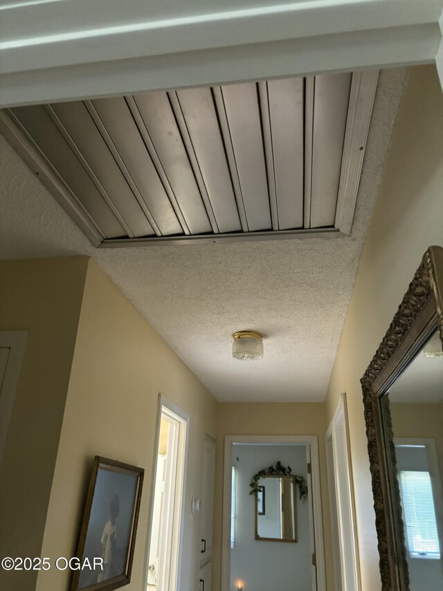 room details with a textured ceiling