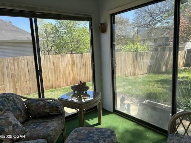 sunroom / solarium with a healthy amount of sunlight