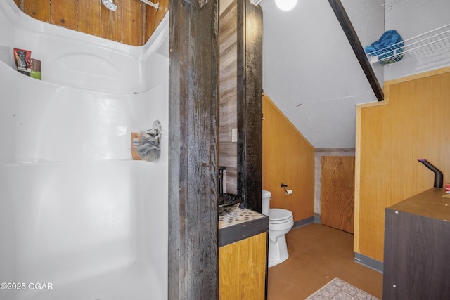 17881 Goldfinch Rd, Neosho, MO 64850 - full bathroom featuring finished concrete floors, a walk in shower, and toilet