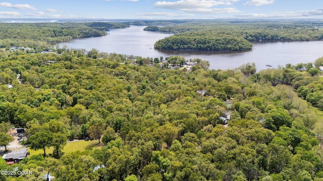 24336 S Hilltop Dr, Afton, OK 74331 - birds eye view of property with a water view and a view of trees