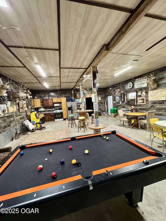24336 S Hilltop Dr, Afton, OK 74331 - game room featuring concrete flooring and billiards