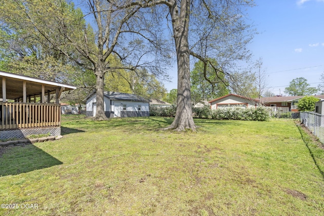 view of yard featuring fence