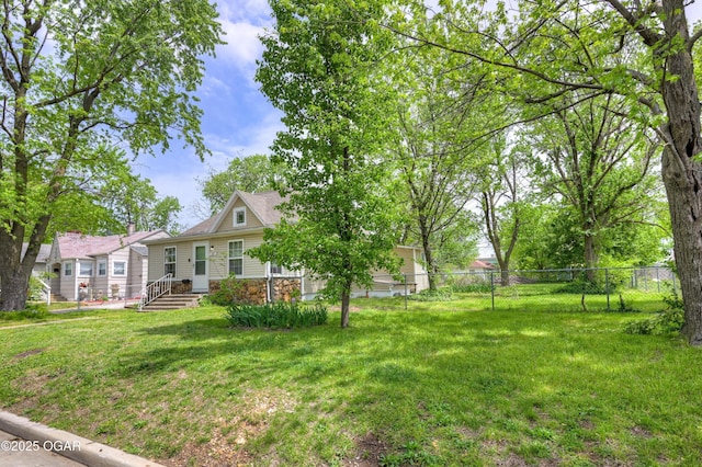 view of yard with fence