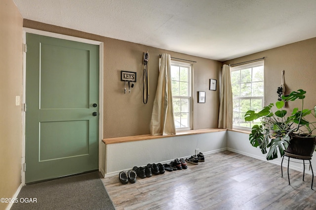 interior space featuring baseboards and wood finished floors