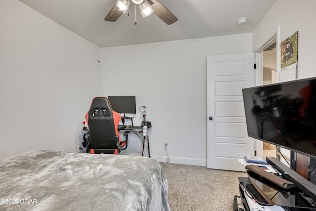 354 Sidney Ln, Webb City, MO 64870 - bedroom featuring baseboards, ceiling fan, and carpet