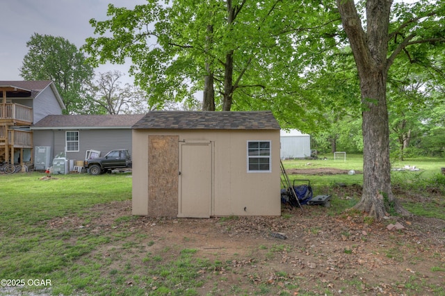 view of shed