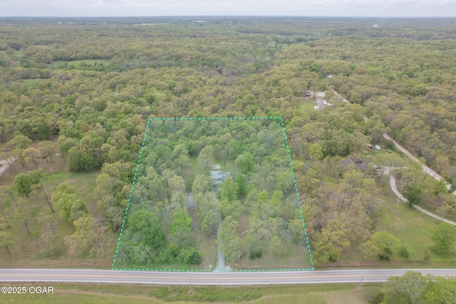 aerial view with a forest view