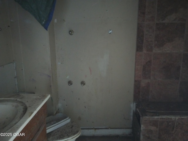 bathroom with toilet and vanity