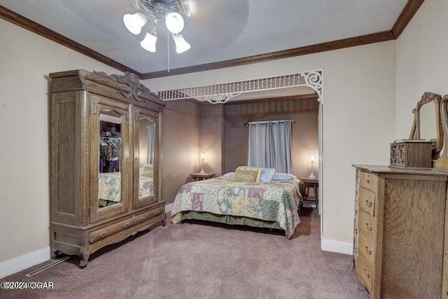 1418 Cleveland Ave, Baxter Springs, KS 66713 - bedroom with ornamental molding, carpet, and baseboards