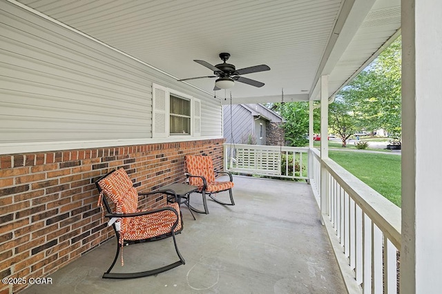 3724 Hawthorn Dr, Joplin, MO 64804 - view of patio / terrace featuring a ceiling fan and a porch