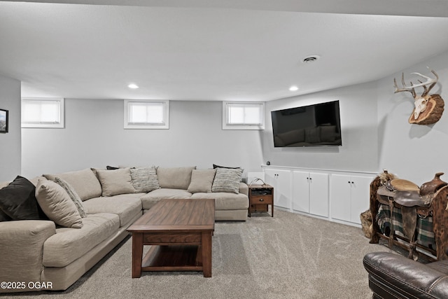 400 Silverwood Ln, Joplin, MO 64801 - living area featuring carpet and recessed lighting