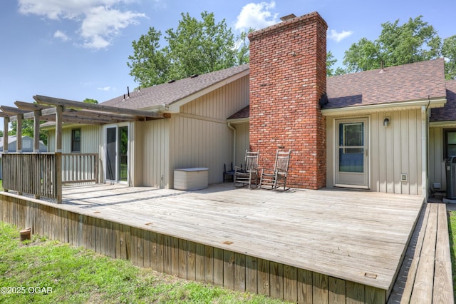 400 Silverwood Ln, Joplin, MO 64801 - wooden terrace featuring a pergola