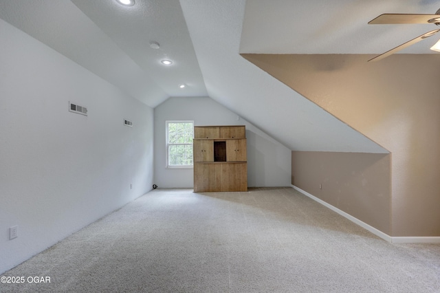 4537 Dolphin Dr, Joplin, MO 64804 - additional living space featuring a ceiling fan, recessed lighting, light colored carpet, and vaulted ceiling