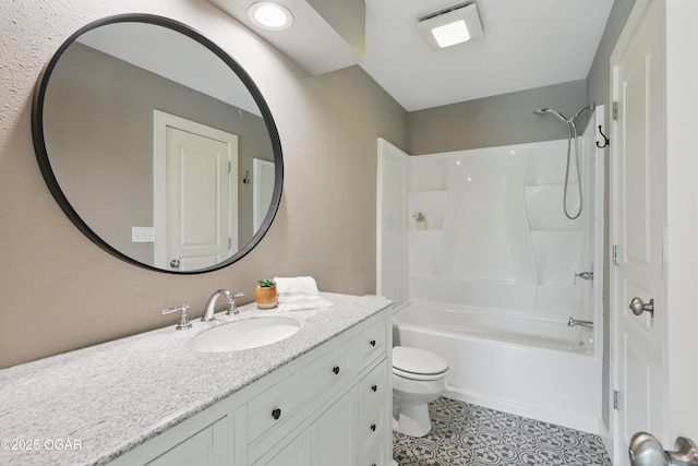 1214 Bramar Dr, Joplin, MO 64804 - full bath with toilet, bathtub / shower combination, vanity, and tile patterned flooring