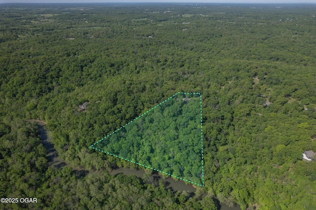 6309 Impala Dr, Joplin, MO 64804 - aerial view of property and surrounding area featuring a forest and property boundaries highlighted