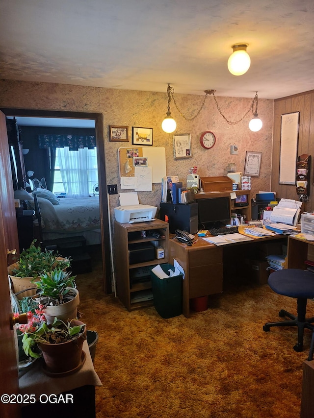 view of carpeted office