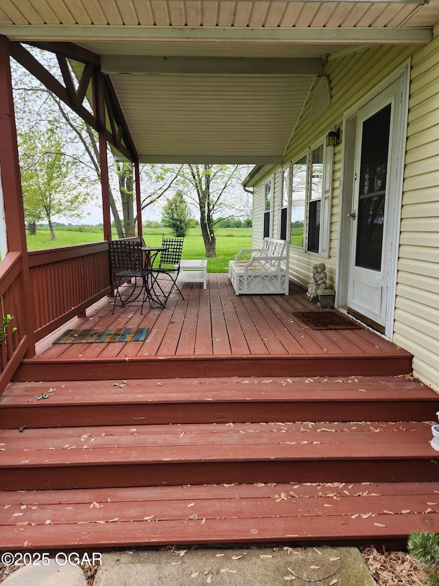 deck with a porch