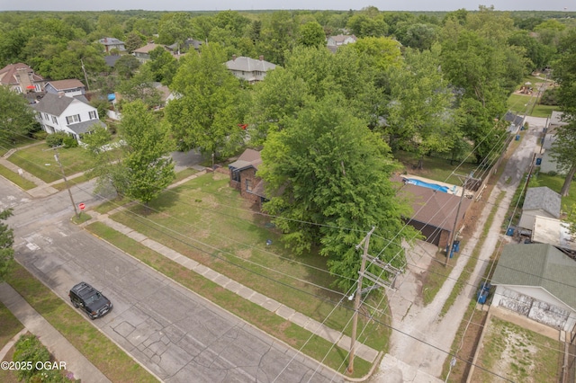 aerial view of a heavily wooded area