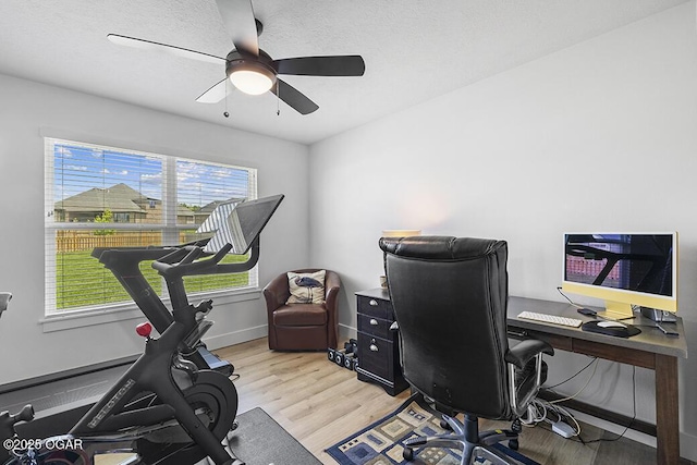 1528 N Edgemont Cir, Springfield, MO 65802 - office featuring a ceiling fan and light wood-style flooring