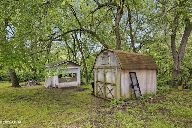 view of shed