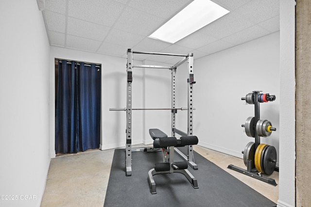 10208 Timberline Cir, Joplin, MO 64804 - exercise area with a drop ceiling and baseboards