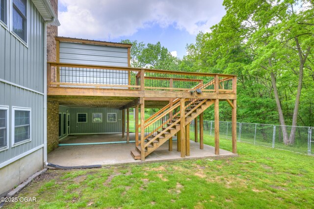 10208 Timberline Cir, Joplin, MO 64804 - back of house featuring a patio area, a deck, and board and batten siding