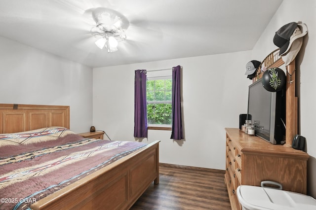 bedroom featuring dark wood finished floors