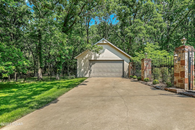 view of detached garage
