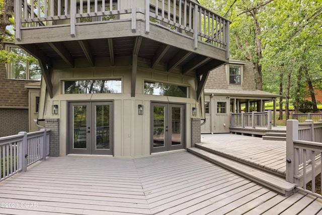 5554 Riverside Dr, Joplin, MO 64804 - wooden terrace featuring french doors