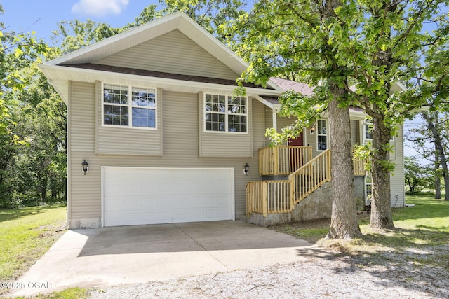 9969 Lawrence Unit 2222, Monett, MO 65708 - view of front of property featuring concrete driveway, an attached garage, a front yard, and a shingled roof