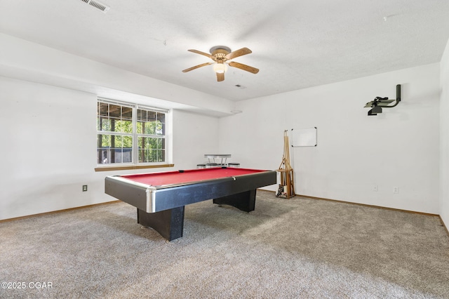 9969 Lawrence Unit 2222, Monett, MO 65708 - rec room with ceiling fan, carpet, pool table, and baseboards