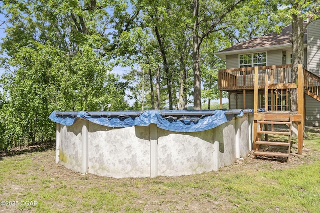 9969 Lawrence Unit 2222, Monett, MO 65708 - view of pool with a wooden deck and stairway
