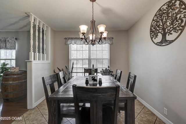 1912 N Duquesne Rd, Joplin, MO 64801 - dining area with a chandelier, plenty of natural light, and light tile patterned flooring